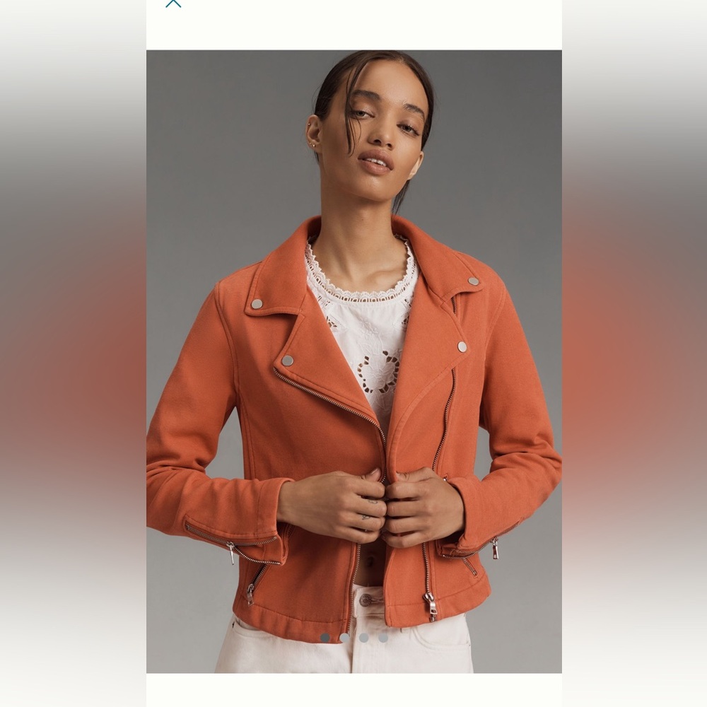 Anthropologie NWT Sz S, top rated super cool The Saige Knit Moto Bomber Jacket - Picture 5 of 16